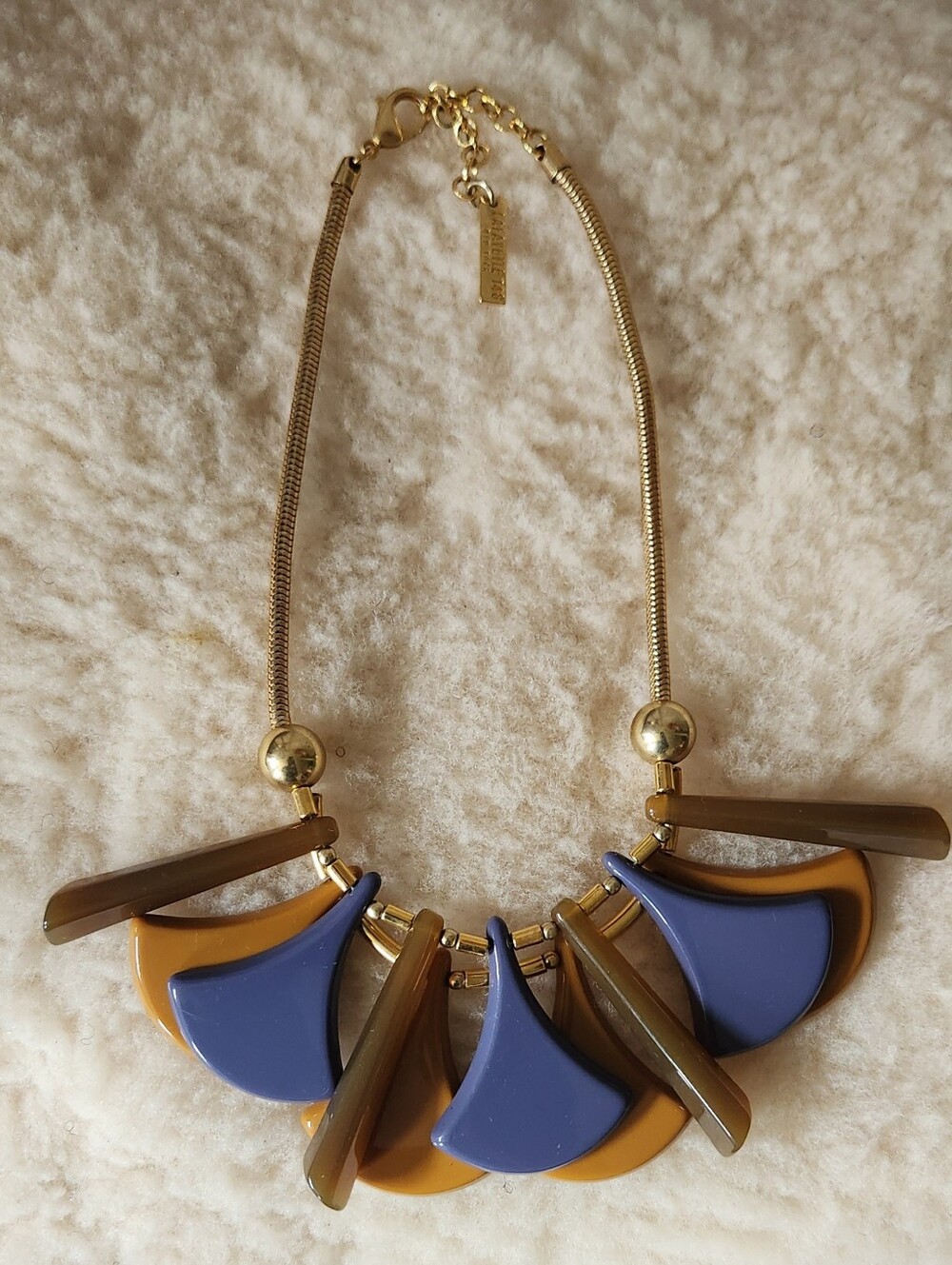 Lafayette 148 NY Gold-Tone Statement Necklace with Multi-color Resin